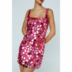 NastyGal Petite Mirror Sequin Mini Dress For Female
