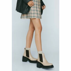 NastyGal Leather Chunky Chelsea Boots For Female