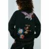 NastyGal Embroidered Beaded Oversized Pocket Shacket For Female