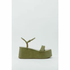 NastyGal Faux Leather Strappy Flatform Sandals For Female