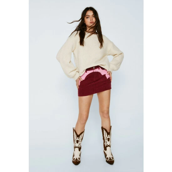NastyGal Low Rise Cord Micro Mini Skirt For Female - Image 2