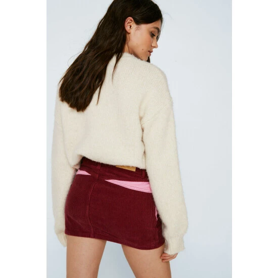 NastyGal Low Rise Cord Micro Mini Skirt For Female - Image 4