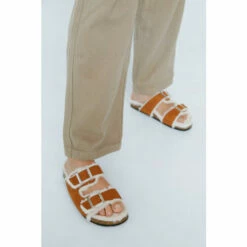 NastyGal Faux Fur Buckle Slipper For Female