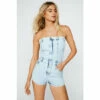 NastyGal Bandeau Fitted Denim Romper For Female