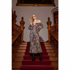 NastyGal Abstract Printed Sequin Halter Neck Dress For Female