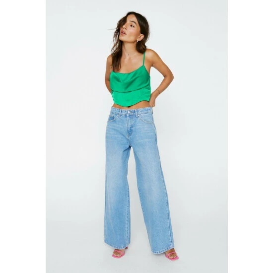 NastyGal Petite Cowl Neck Corset Top For Female - Image 3