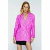 NastyGal Sequin Notched Lapel Oversized Blazer For Female