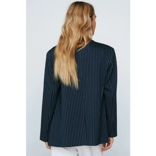 NastyGal Premium Pinstripe Single Breasted Blazer For Female - Image 4