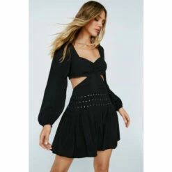 NastyGal Cut Out Studded Mini Dress For Female