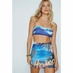 NastyGal Hawaii Print Top And Skirt Co-Ord Set For Female