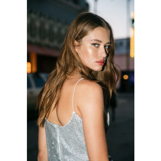 NastyGal Sequin Strappy Mini Dress For Female - Image 3