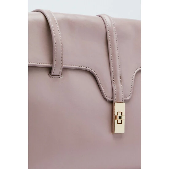NastyGal Faux Leather Oversixed Buckle Shoulder Bag For Female - Image 4