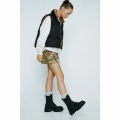 NastyGal Buckle Straps Biker Ankle Boots For Female