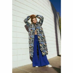 NastyGal Premium Graffiti Print Puffer Coat For Female