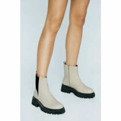 NastyGal Real Leather Chunky Chelsea Boot For Female