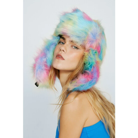 NastyGal Faux Fur Oversized Trapper Hat For Female