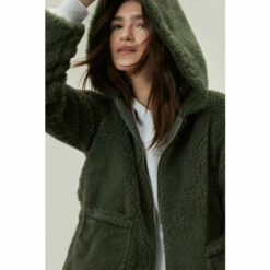 NastyGal Teddy Zip Up Hooded Jacket For Female