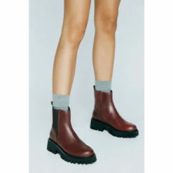 NastyGal Real Leather Chunky Chelsea Boot For Female