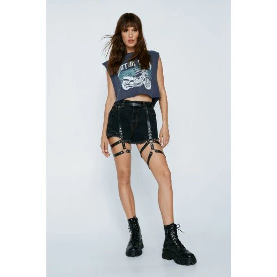 NastyGal Faux Leather Ring Detail Leg Harness For Female - Image 5