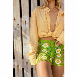 NastyGal Floral Crochet Short For Female