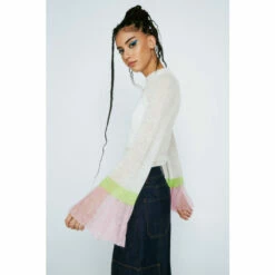 NastyGal Premium Gauzy Wool Flute Sleeve Jumper For Female