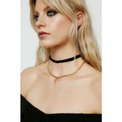 NastyGal Choker And Snake Chain Layered Necklace For Female