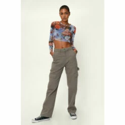 NastyGal Twill Utility Straight Leg Cargo Pants For Female