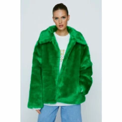 NastyGal Premium Short Faux Fur Coat For Female
