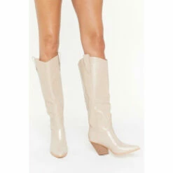 NastyGal The Wild Western Faux Leather Croc Boots For Female