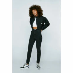 NastyGal Biker And Zip Detail Skinny Jeans For Female