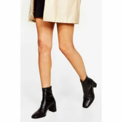 NastyGal Meet You Flare Block Heel Ankle Boots For Female