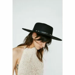 NastyGal Studded Trim Fedora Hat For Female
