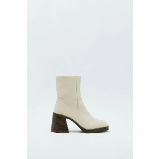 NastyGal Faux Leather Platform Ankle Boots For Female - Image 3