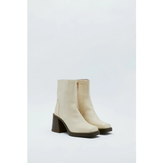 NastyGal Faux Leather Platform Ankle Boots For Female - Image 4