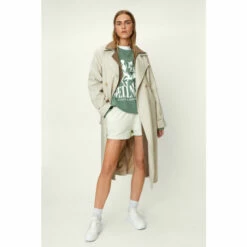 NastyGal Colourblock Collar Trench Coat For Female
