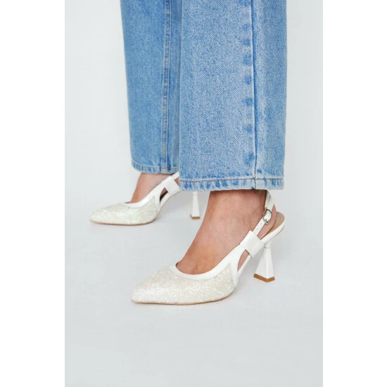 NastyGal Beaded Sling Back Court Shoes For Female