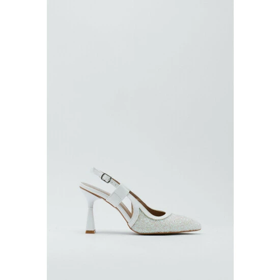 NastyGal Beaded Sling Back Court Shoes For Female - Image 3