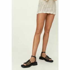 NastyGal Leather Square Toe Fisherman Sandals For Female
