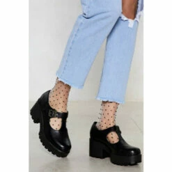 NastyGal Head T-the-Bar Chunky Cleated Mary Jane Shoes For Female